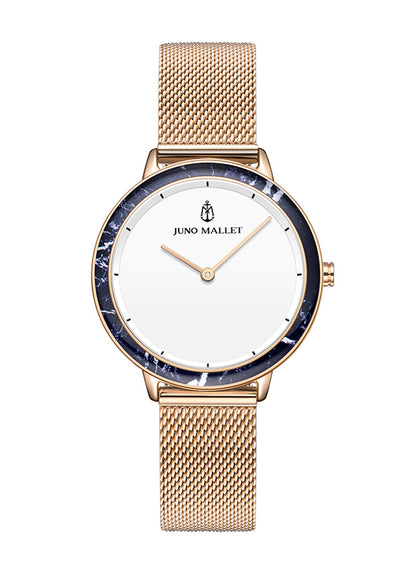 BEN STORMS Women 36mm Gold-tone Minimalist Bracelet Watch with Changeable Bezels