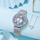 水晶活潑小盒手錶|銀色極簡主義手錶與 DIY 魅力 |漂浮的珍珠