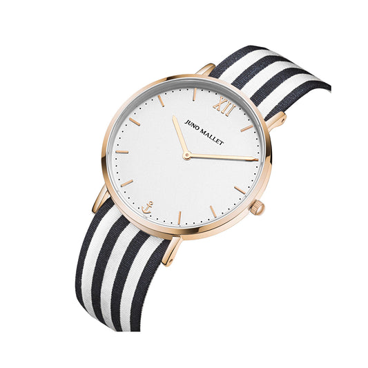Liberty Girl / Pure White / 36mm / Stripe / Cotton Strap / Bracelet Watch